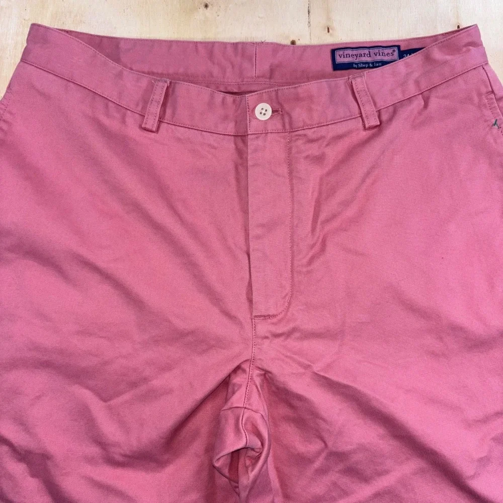 Vineyard Vines Mens 34x32 Club Pant Pink Cotton Chino Straight Leg Preppy